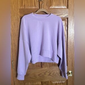 YPB by Abercrombie neoKNIT Cropped Lavender Crewneck Sweatshirt - XL